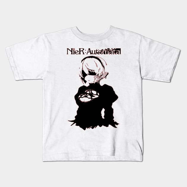 2B Nier Automata Kids T-Shirt by OtakuPapercraft